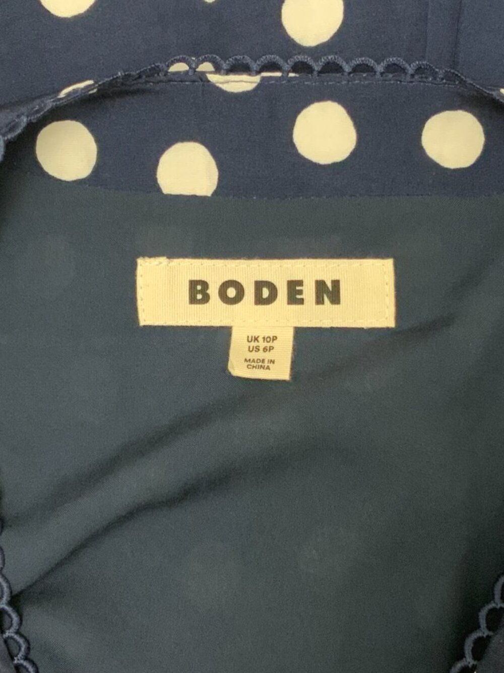 Boden's Rosie Godet Tea Dress-French Navy, Abstract Dot - Size 6US (Size 10UK) - Picture 9 of 9